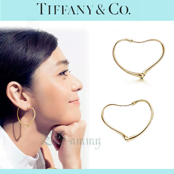 2017新色 雑誌掲載 TIFFANY ティファニー コピーオープンハート フープピアスGold